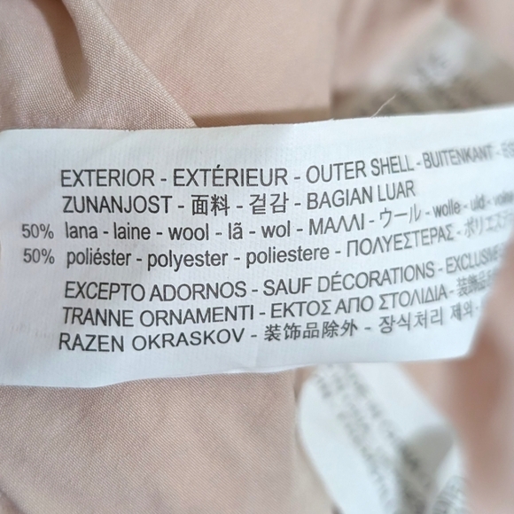 Zara Basic Wool Blend Bouclé Overcoat in Blush Pink - Picture 7 of 7